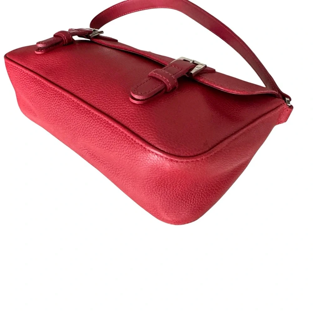 Longchamp Red Leather Flap Shoulder Bag Handbag